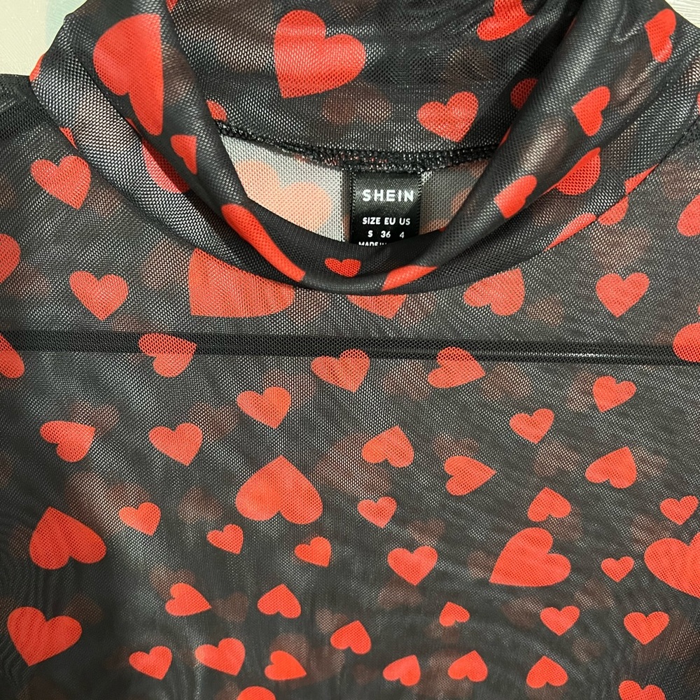 Red and black hearts dress